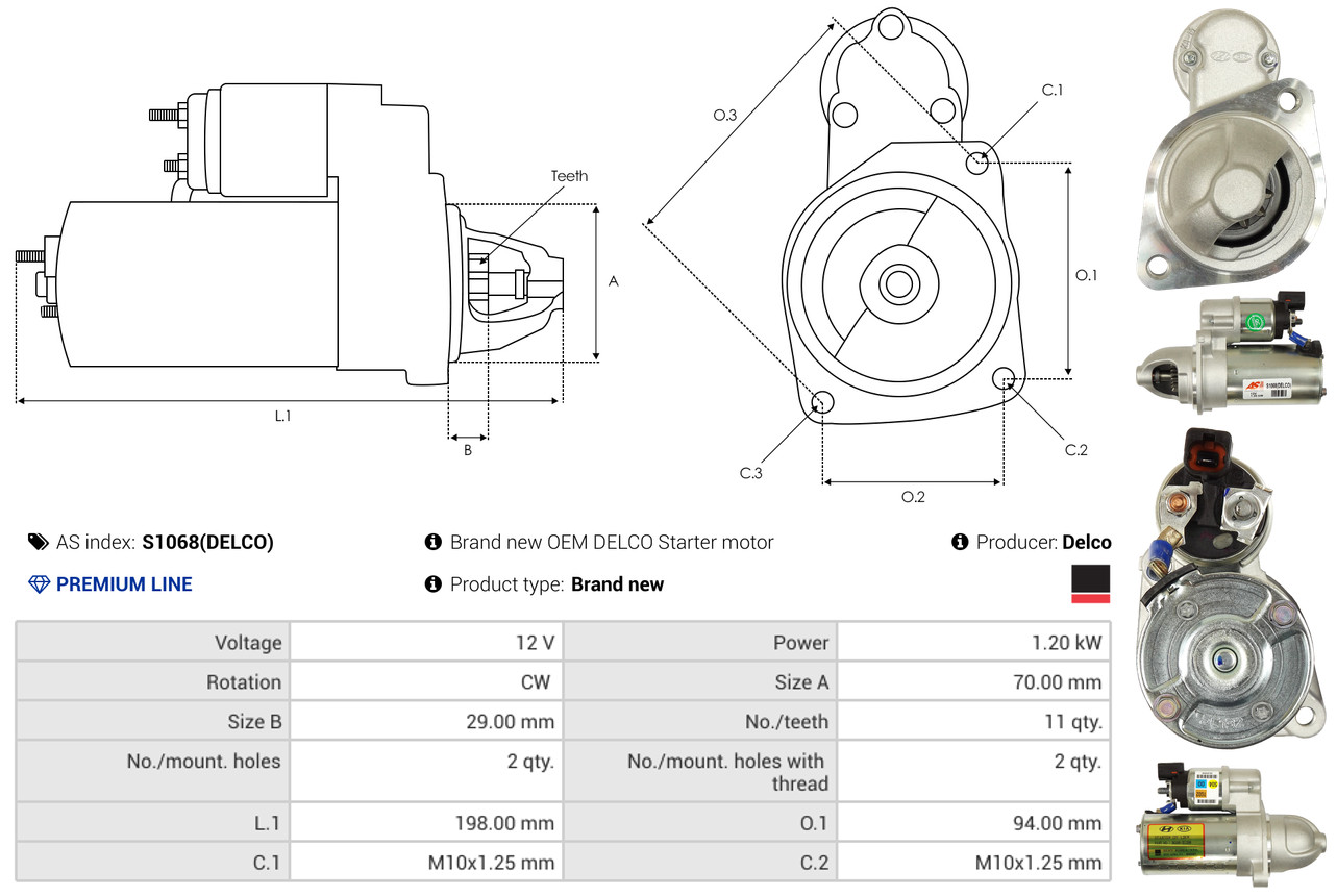 Starter - S1068(DELCO) AS-PL