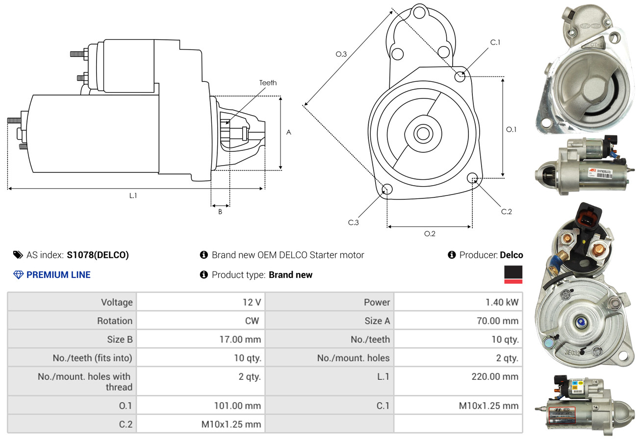 Starter - S1078(DELCO) AS-PL