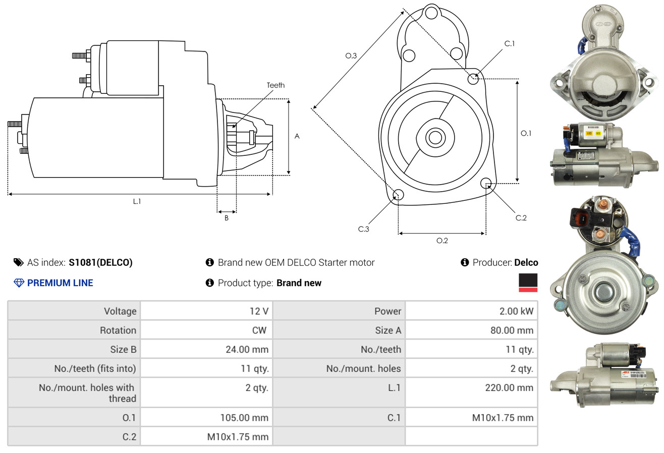 Starter - S1081(DELCO) AS-PL