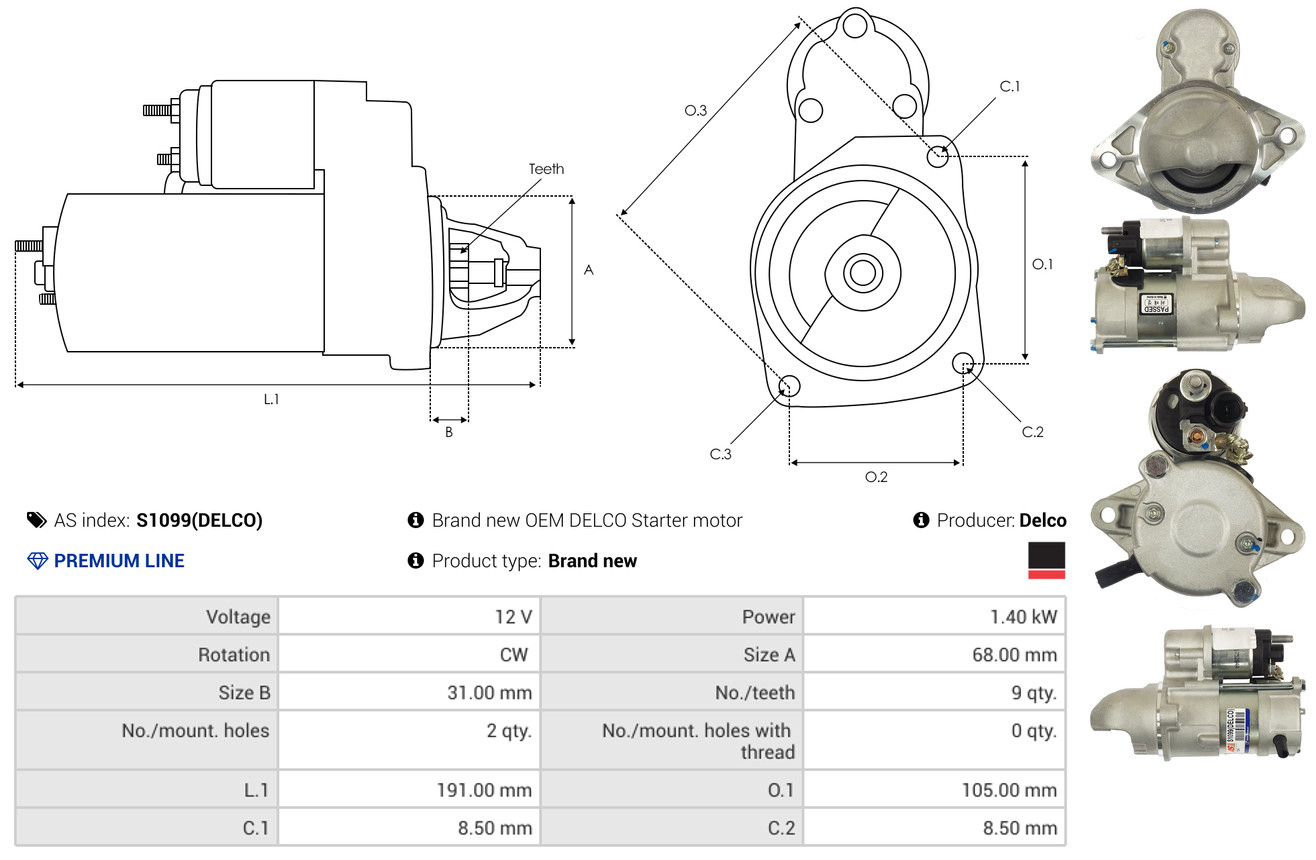 Starter - S1099(DELCO) AS-PL