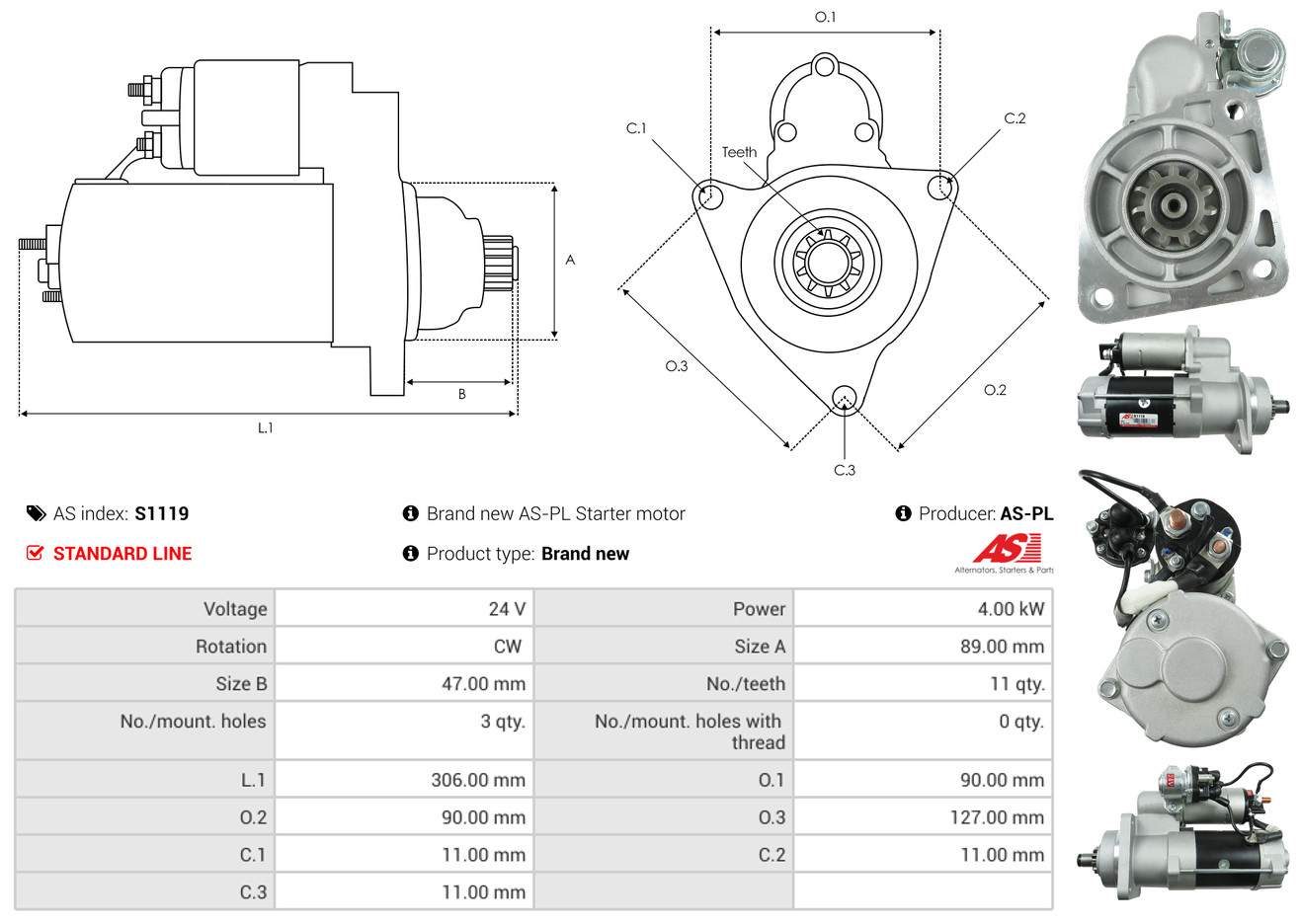 Starter - S1119 AS-PL