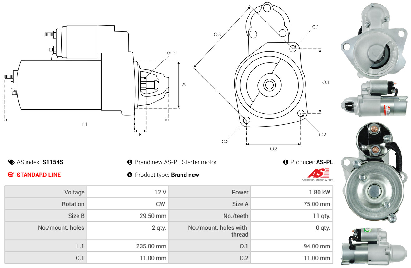 Starter - S1154S AS-PL