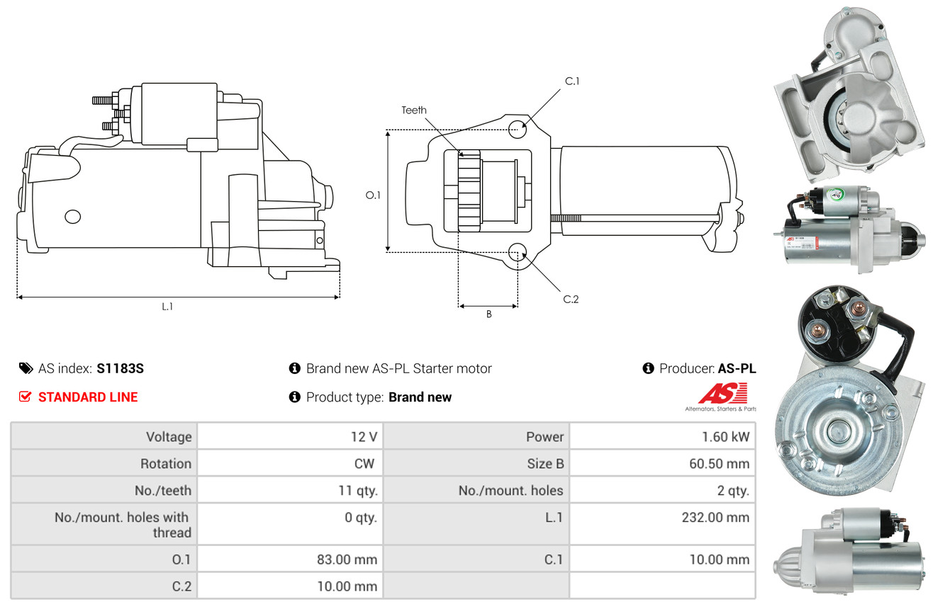 Starter - S1183S AS-PL