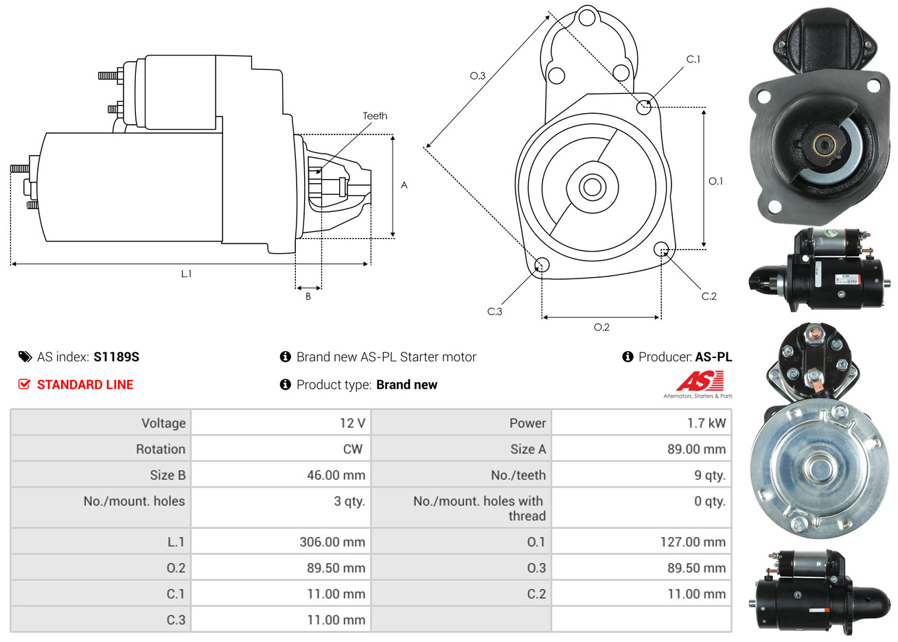 Starter - S1189S AS-PL