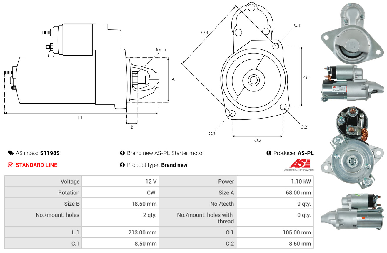 starteris - S1198S AS-PL