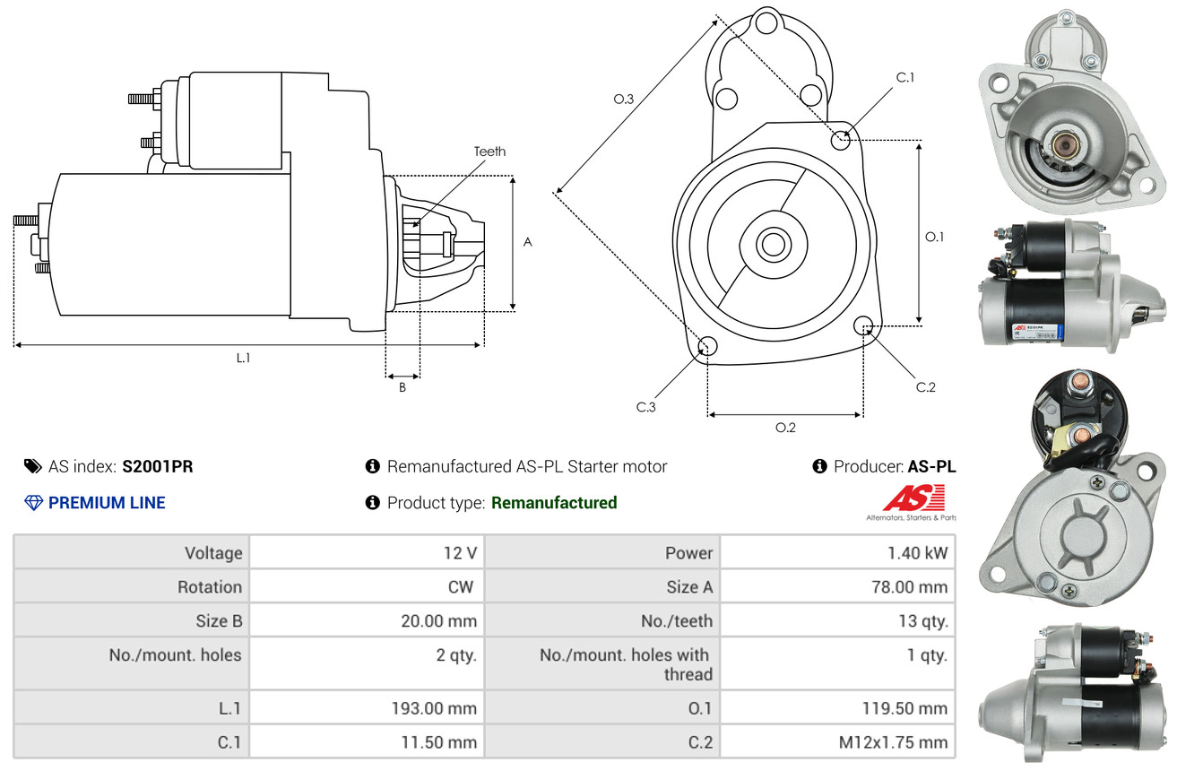 Starter - S2001PR AS-PL