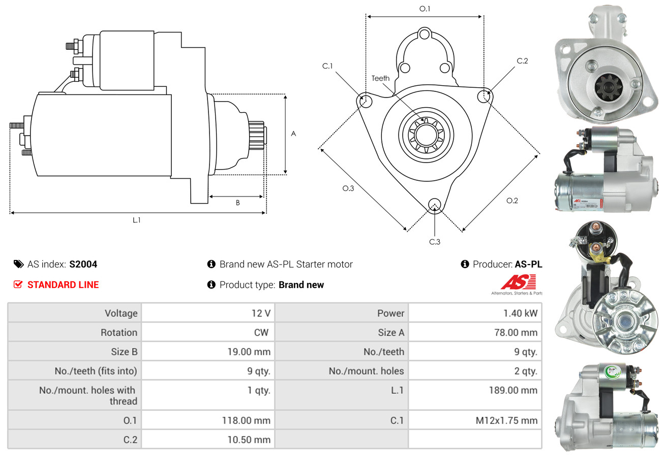Starter - S2004 AS-PL