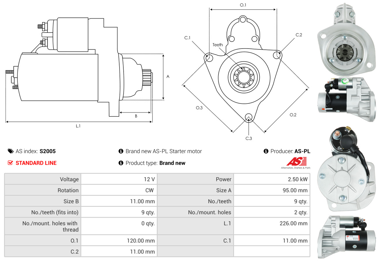 Starter - S2005 AS-PL