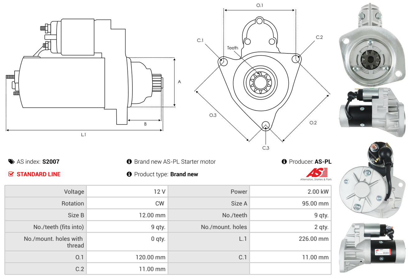 Starter - S2007 AS-PL