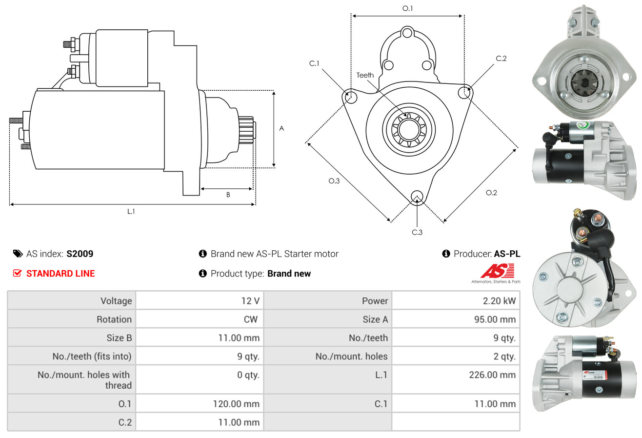 Starter - S2009 AS-PL