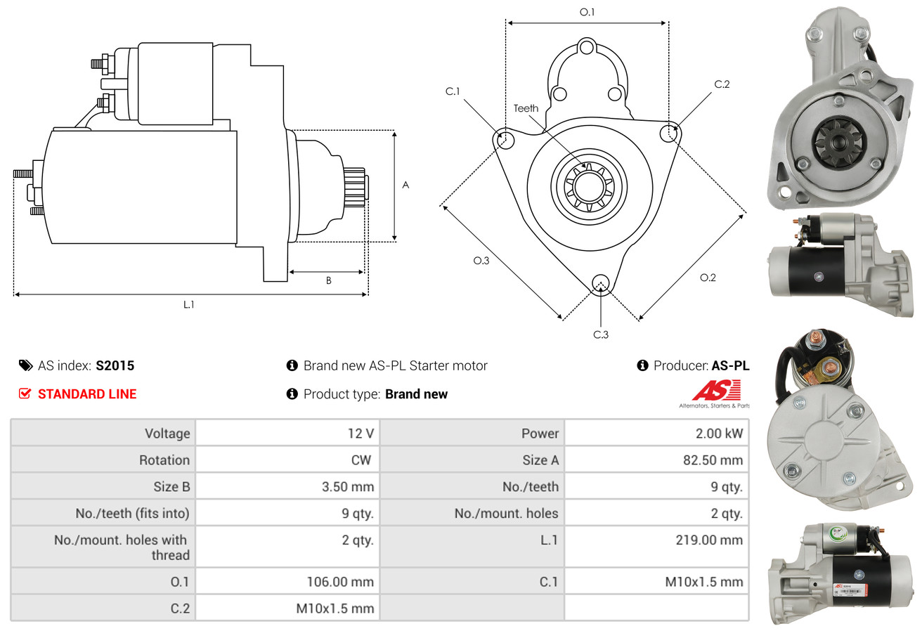Starter - S2015 AS-PL