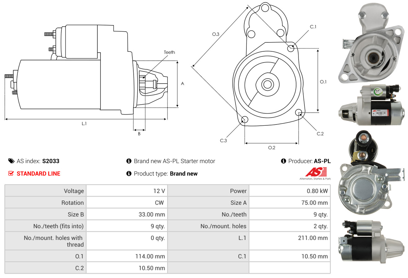 starteris - S2033 AS-PL