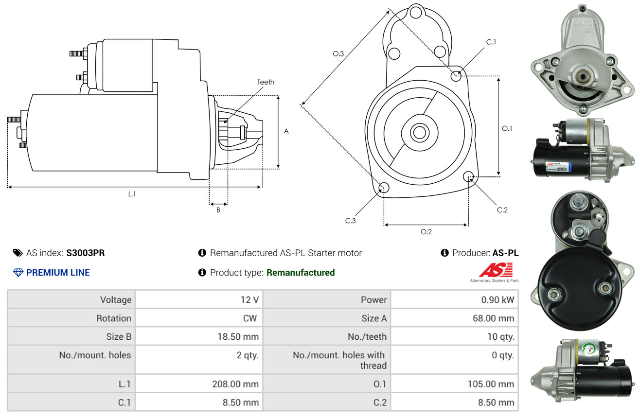 starteris - S3003PR AS-PL