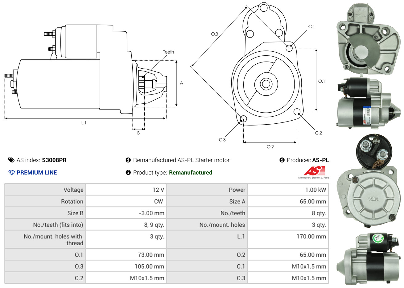 starteris - S3008PR AS-PL
