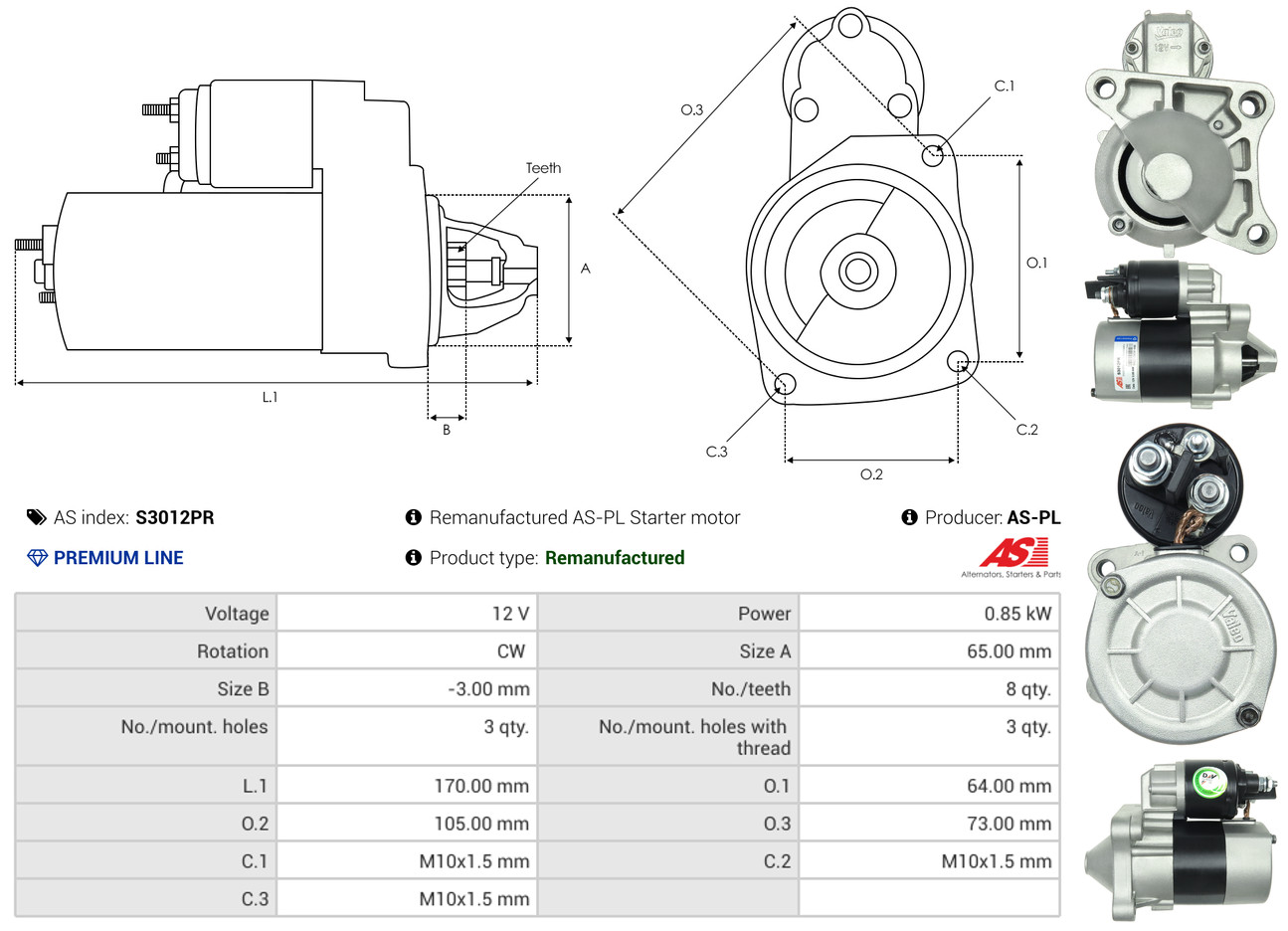 Starter - S3012PR AS-PL