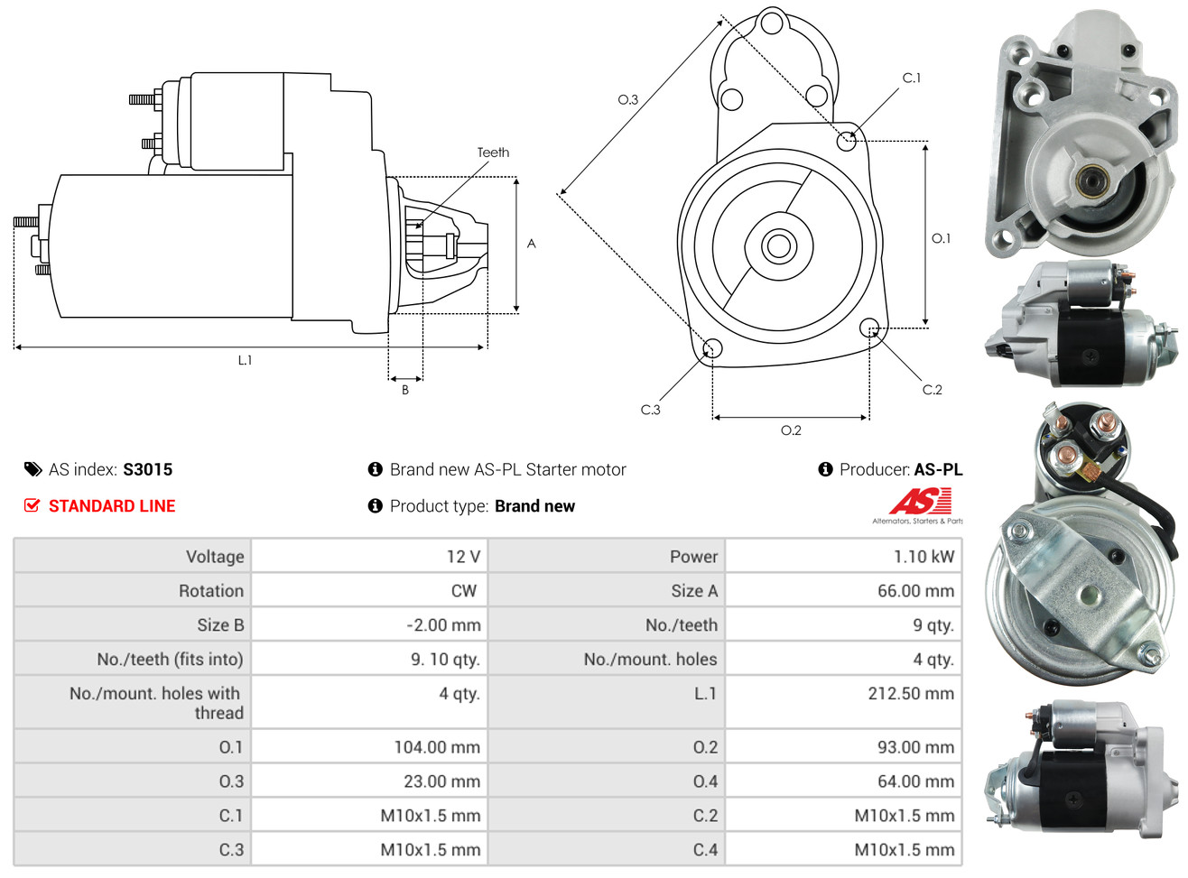 starteris - S3015 AS-PL
