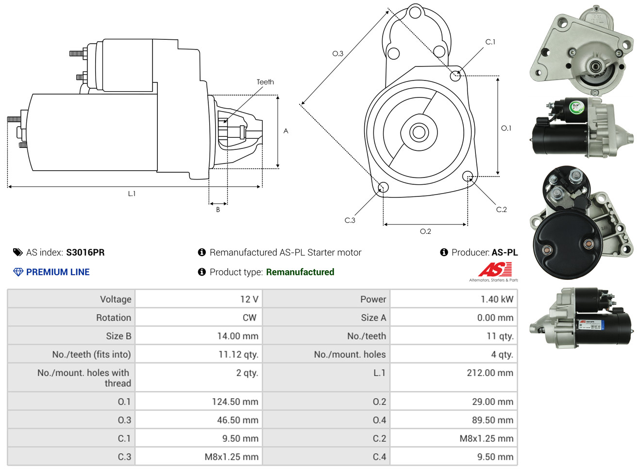 Starter - S3016PR AS-PL