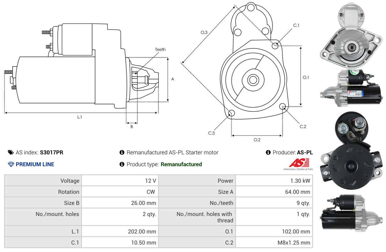 Starter - S3017PR AS-PL