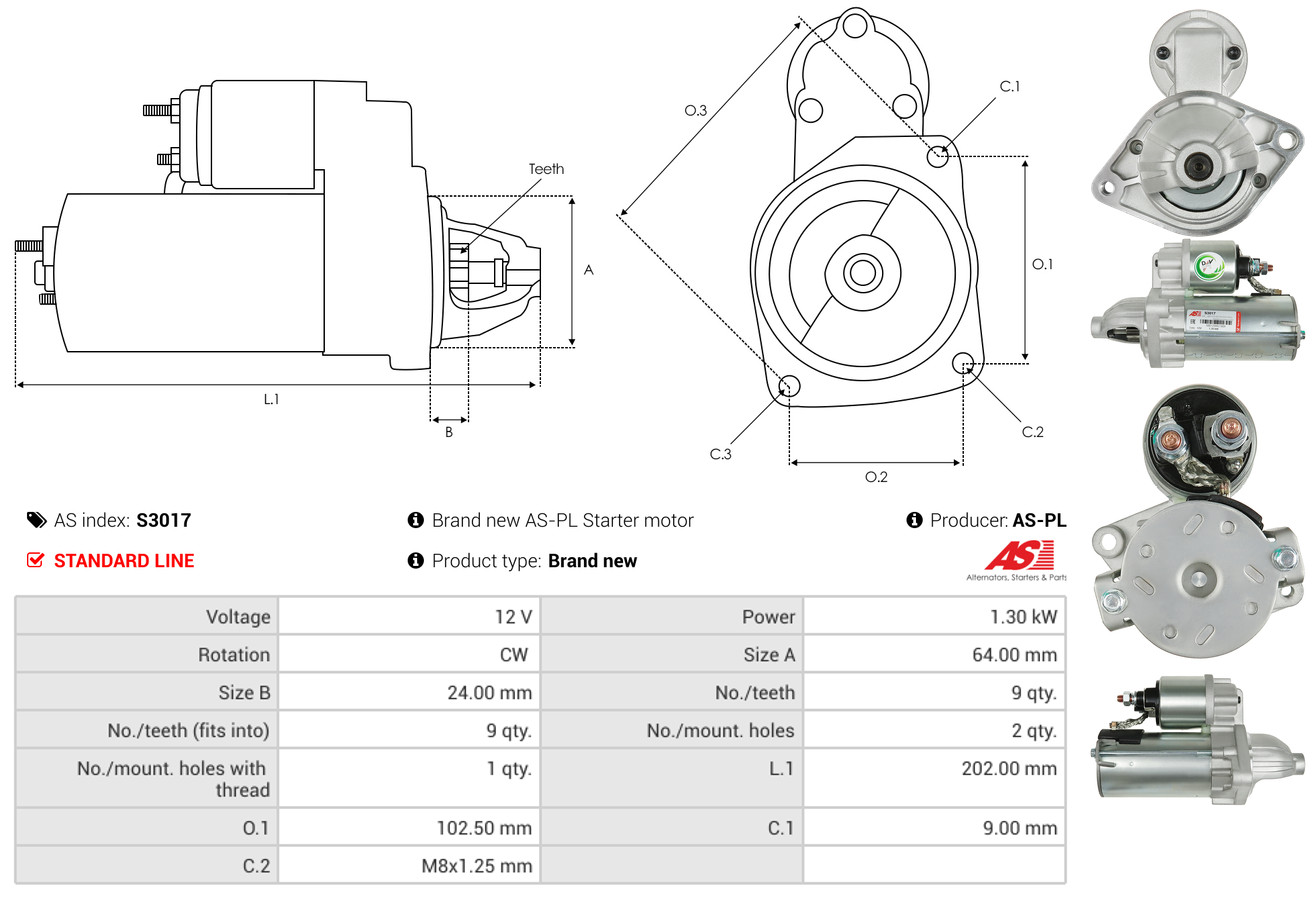 starteris - S3017 AS-PL