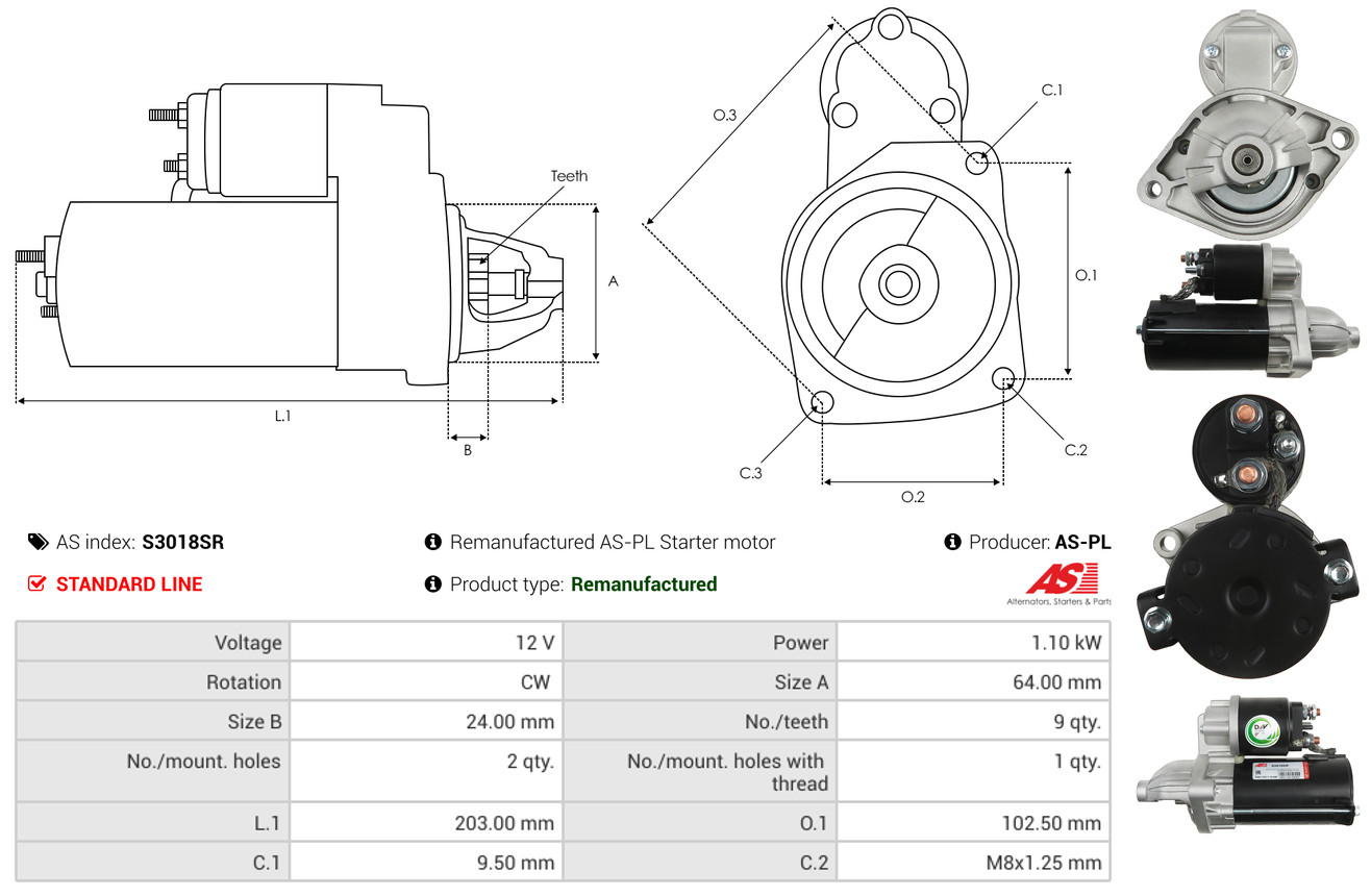 Starter - S3018SR AS-PL