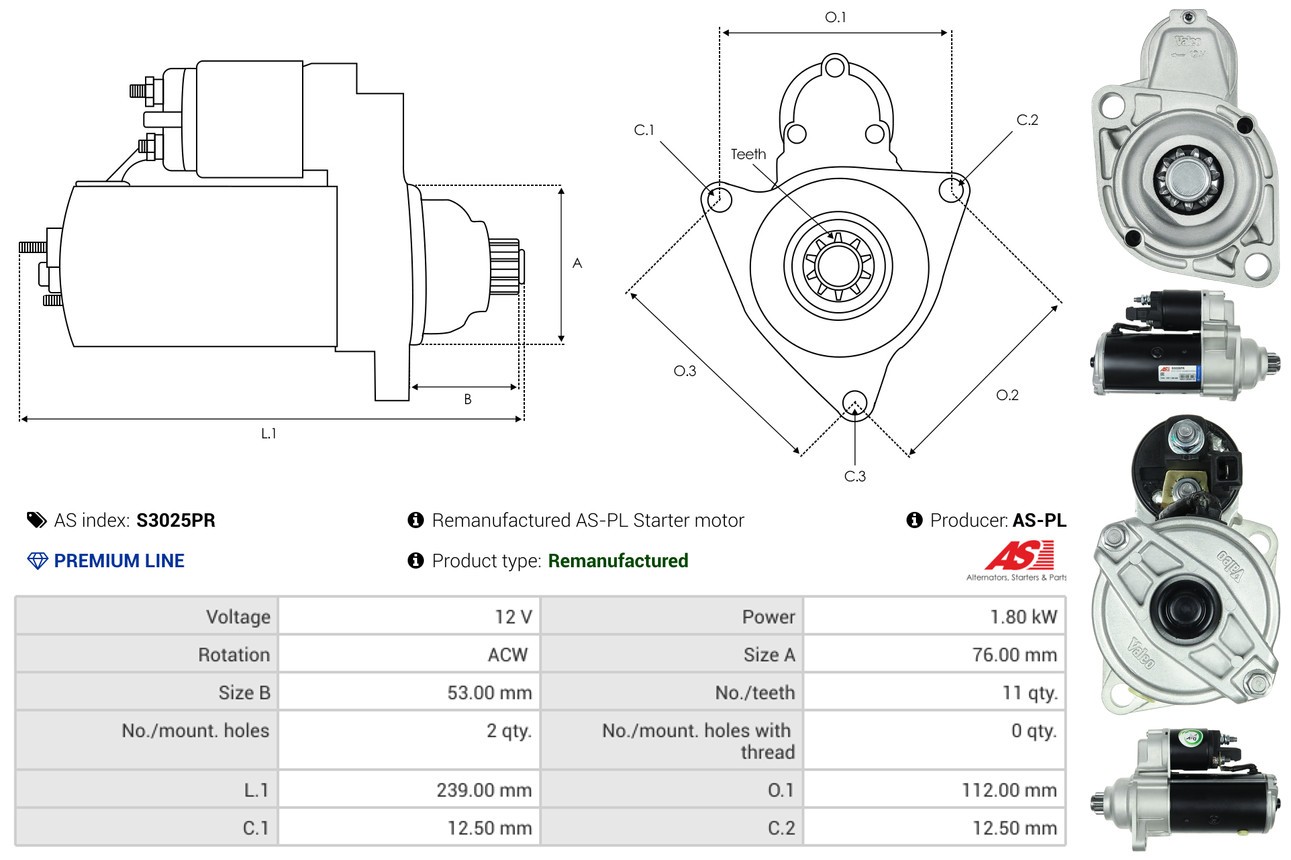 Starter - S3025PR AS-PL