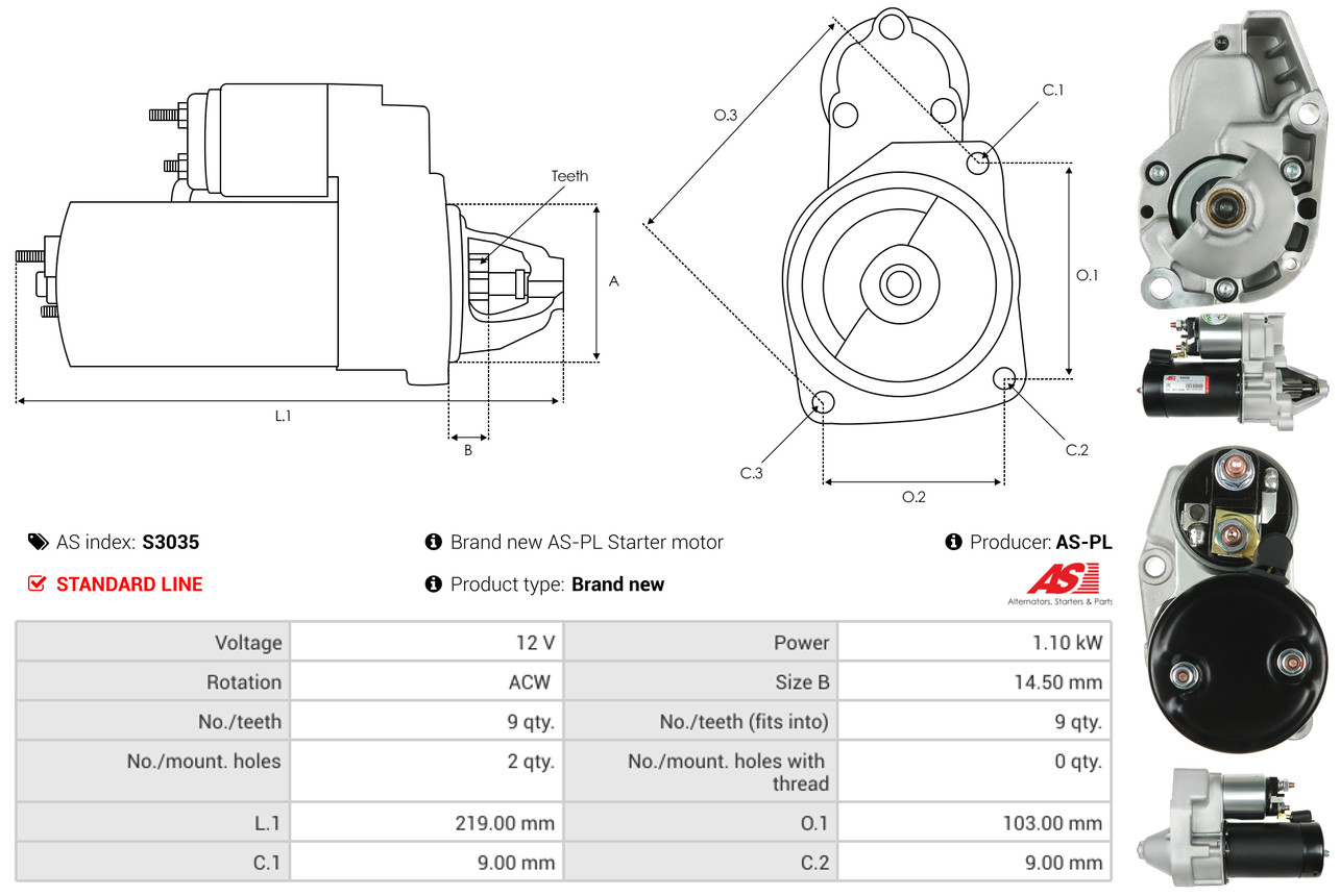 Starter - S3035 AS-PL