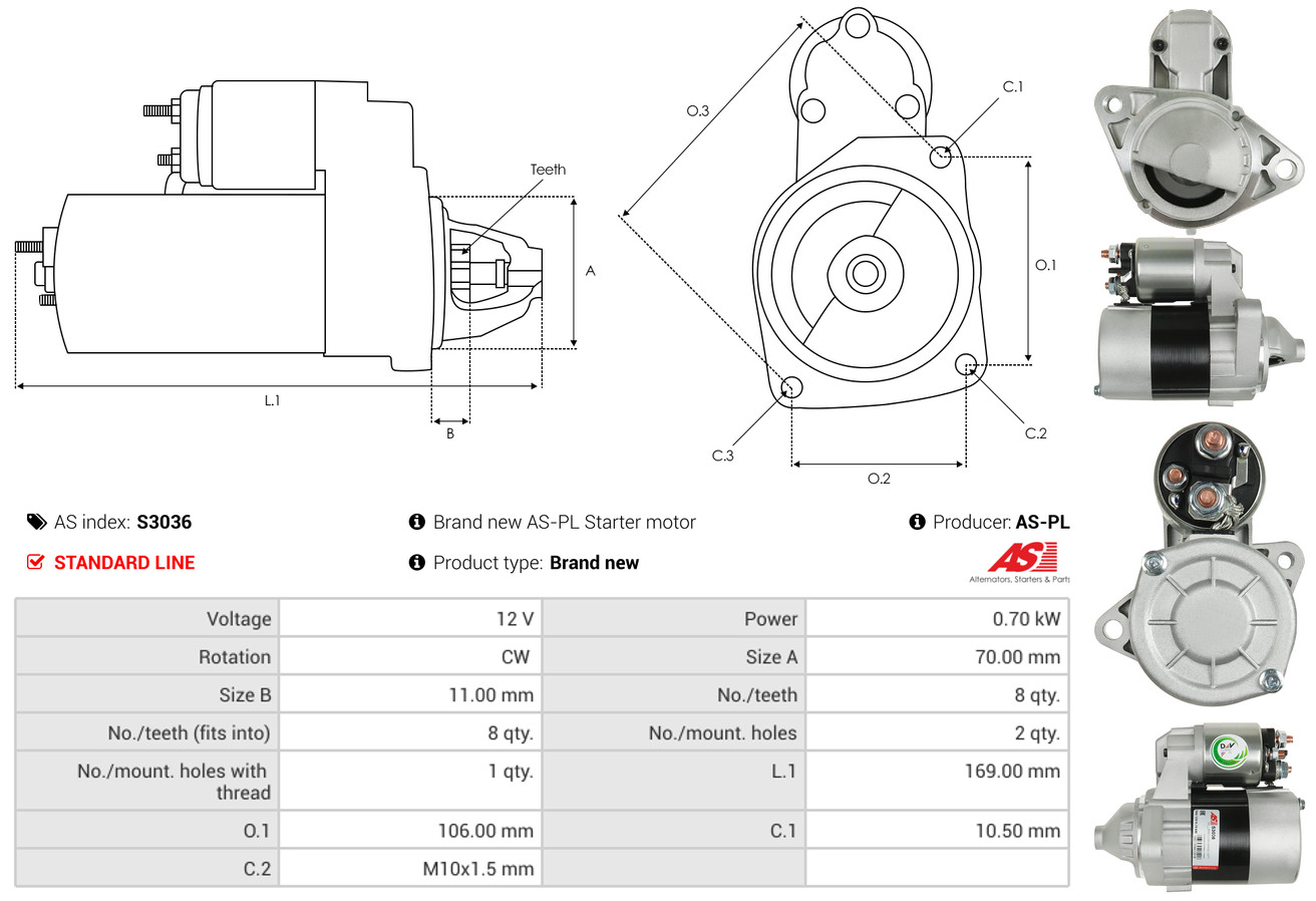 Starter - S3036 AS-PL