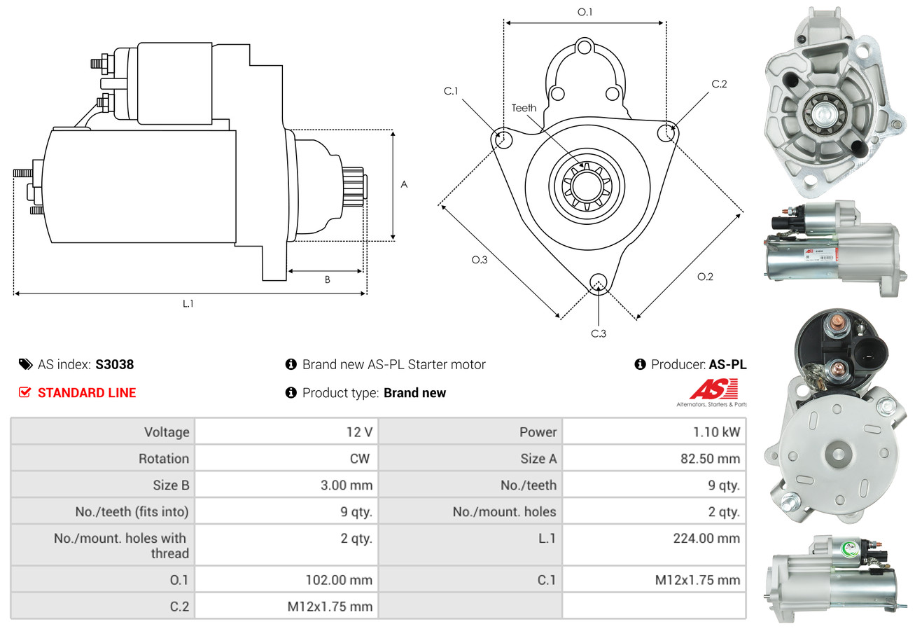 starteris - S3038 AS-PL