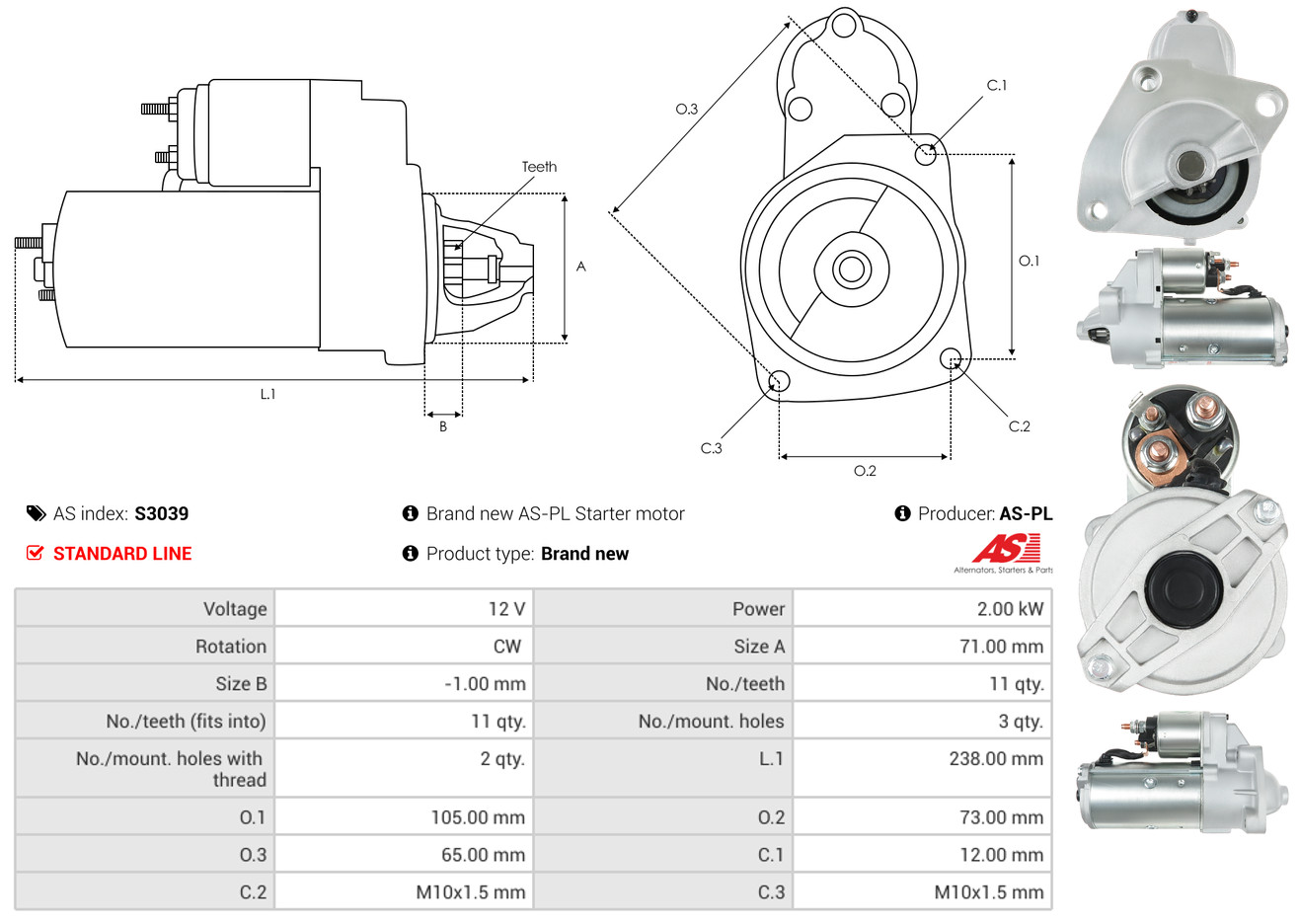 starteris - S3039 AS-PL