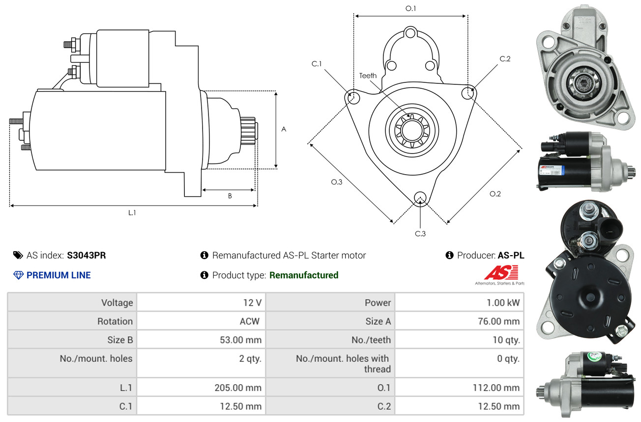 Starter - S3043PR AS-PL