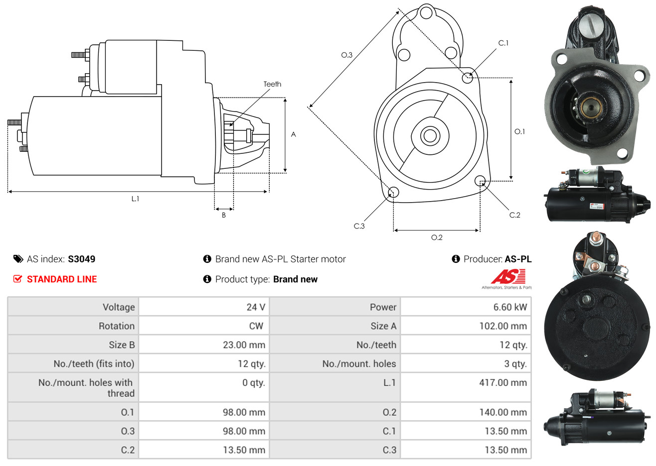 Starter - S3049 AS-PL