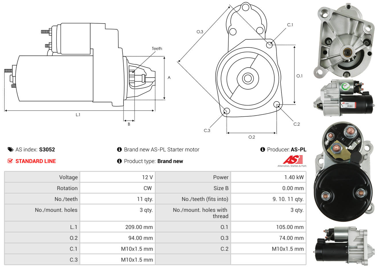 Starter - S3052 AS-PL