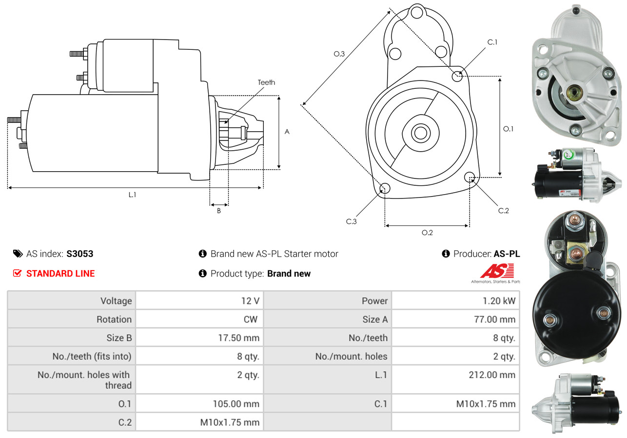 Starter - S3053 AS-PL