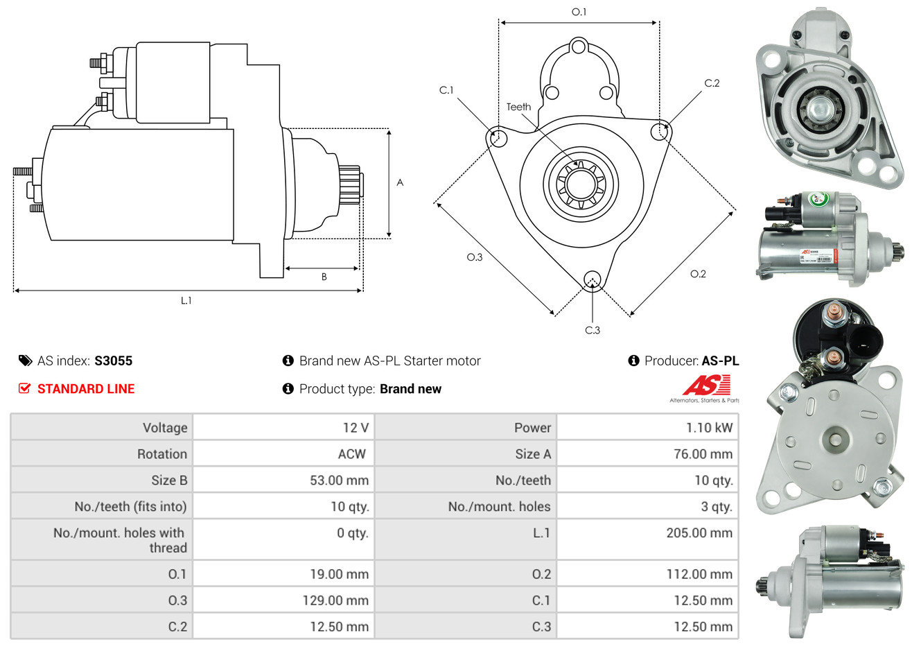 starteris - S3055 AS-PL