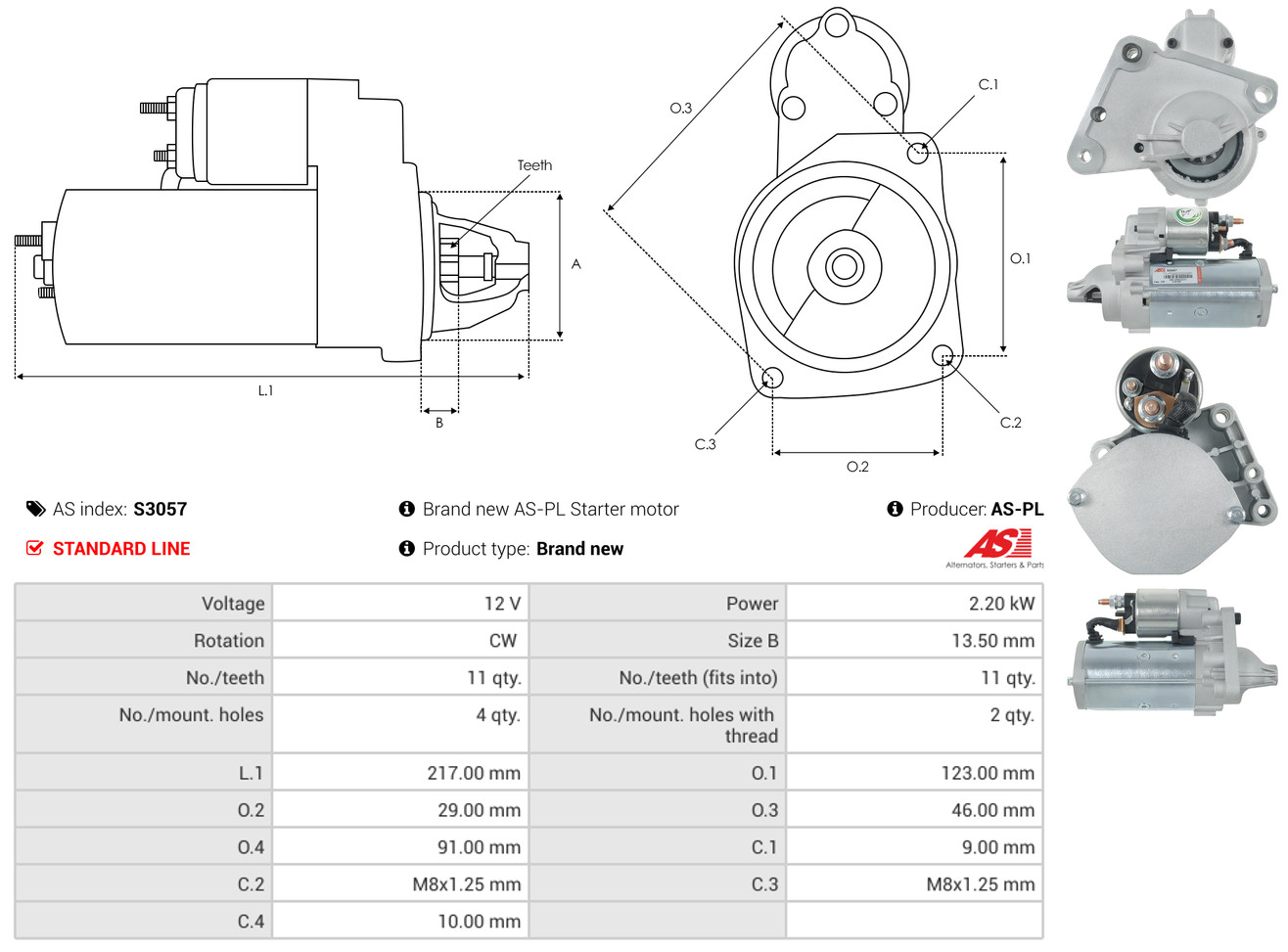starteris - S3057 AS-PL