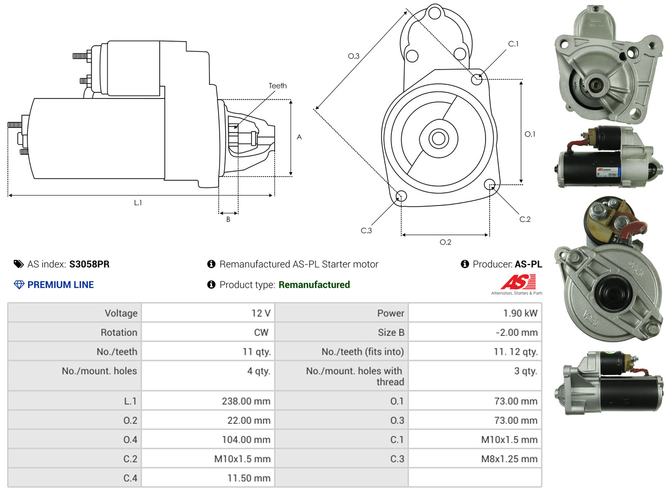 starteris - S3058PR AS-PL