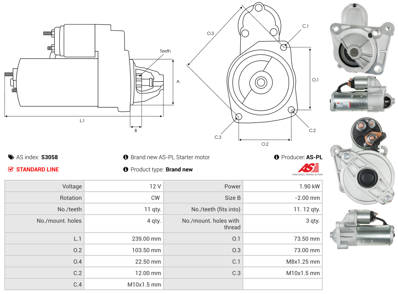 starteris - S3058 AS-PL