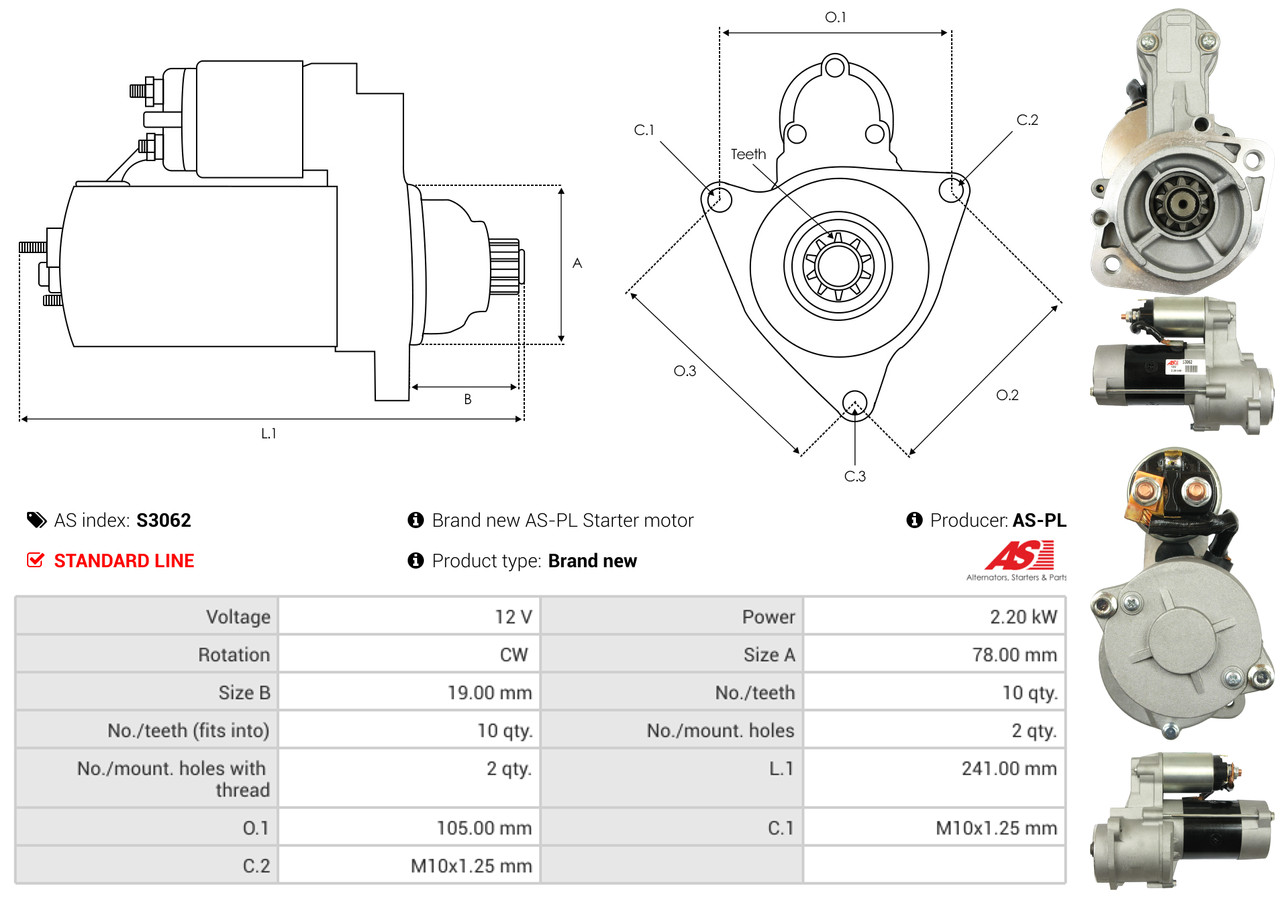 Starter - S3062 AS-PL
