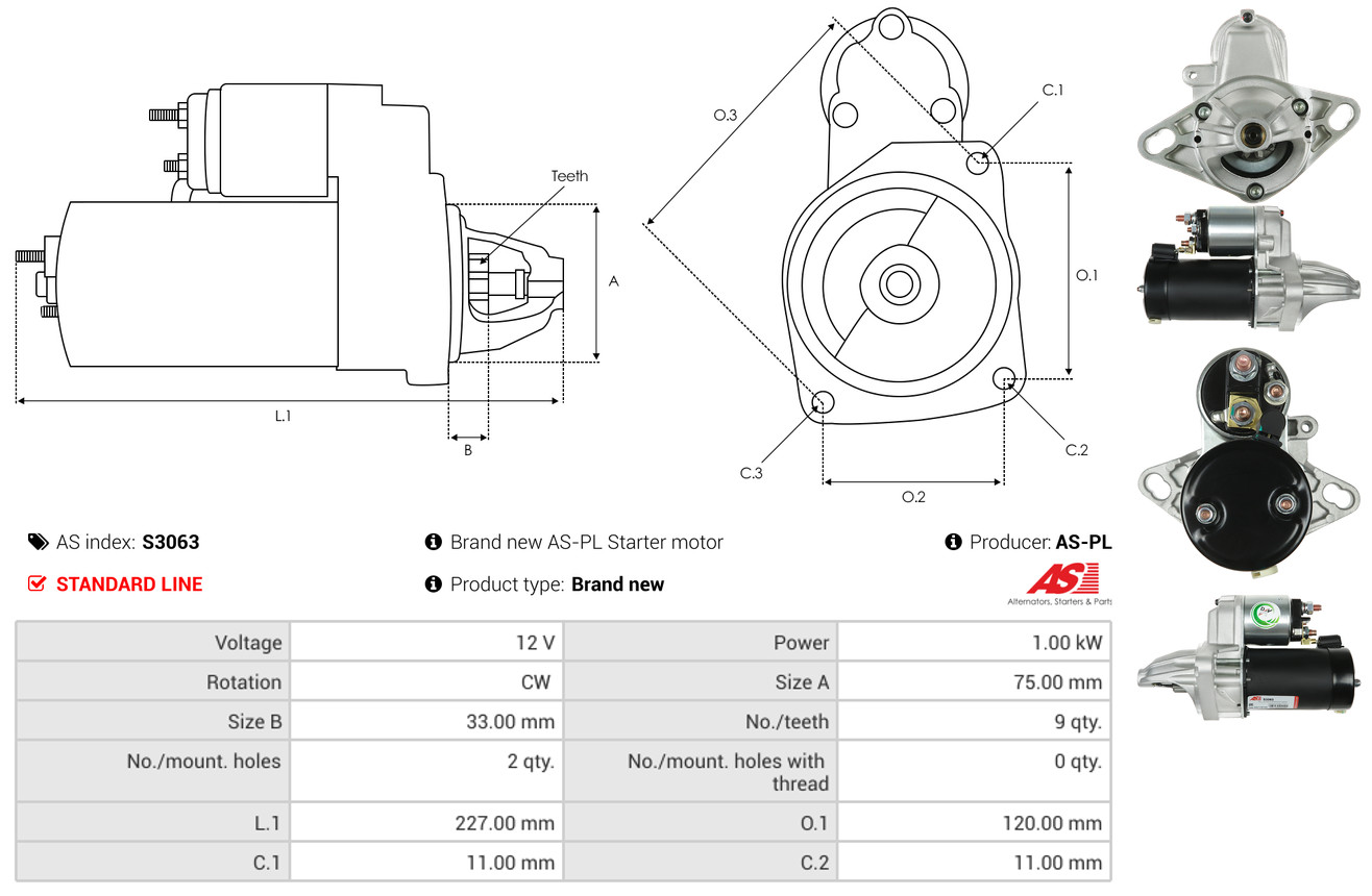 Starter - S3063 AS-PL