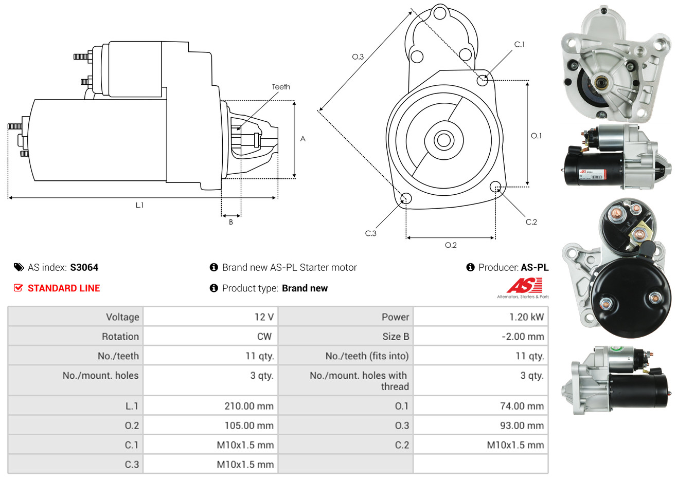 Starter - S3064 AS-PL