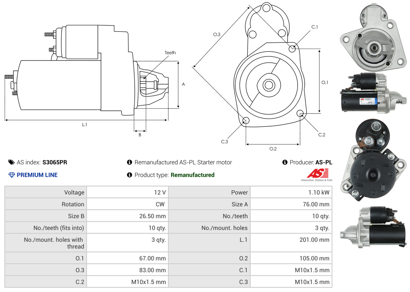 Starter - S3065PR AS-PL