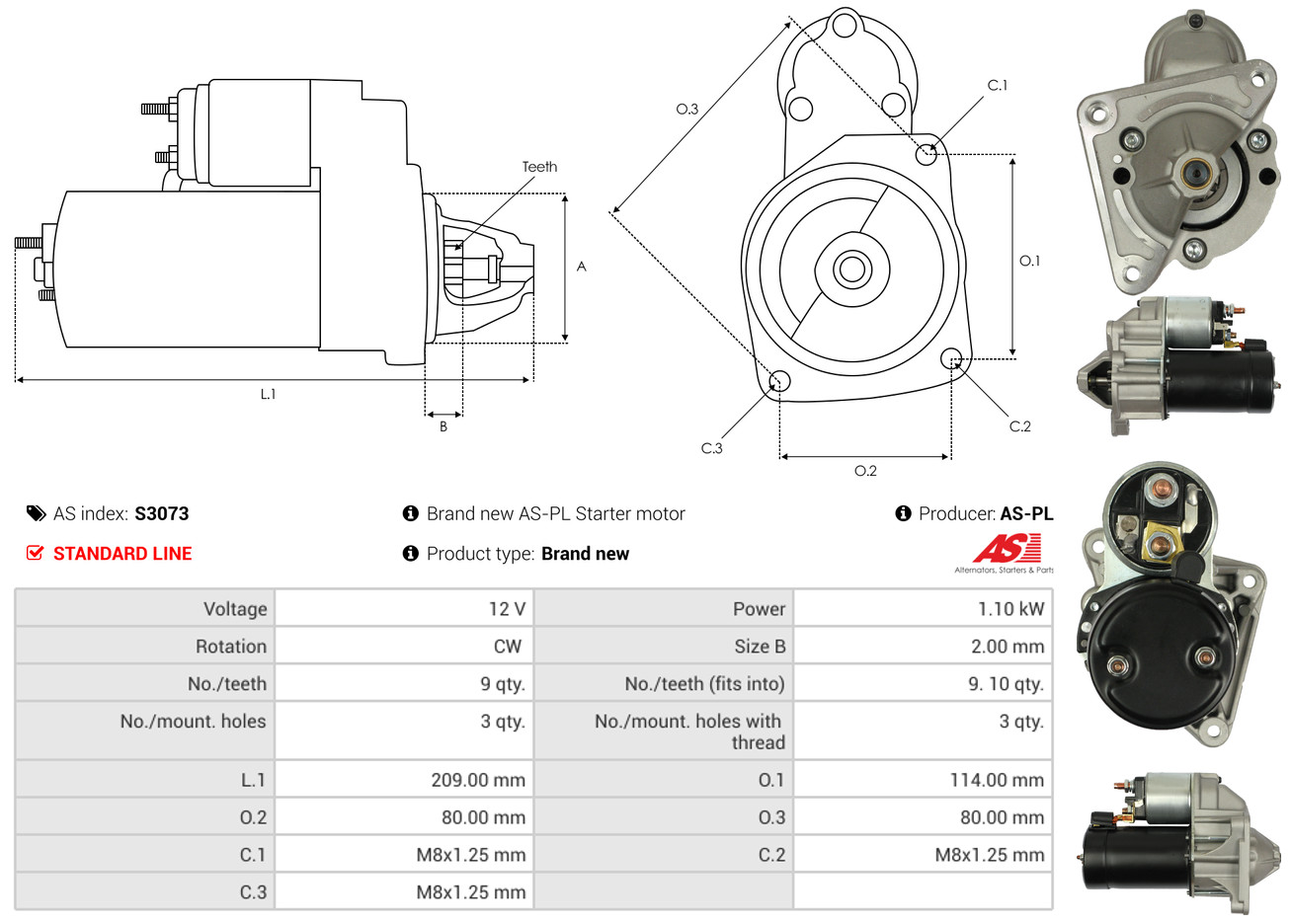 Starter - S3073 AS-PL