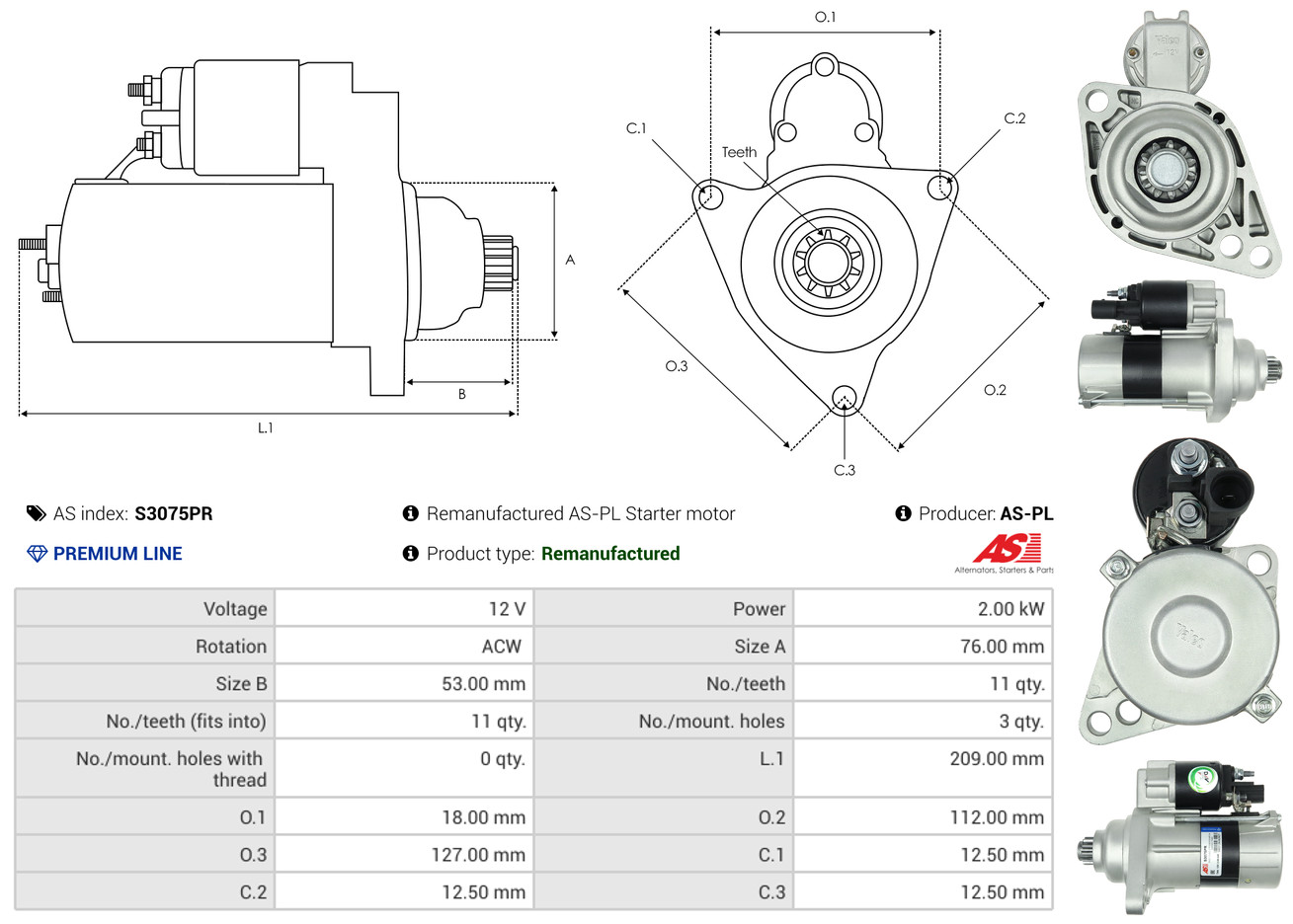 Starter - S3075PR AS-PL