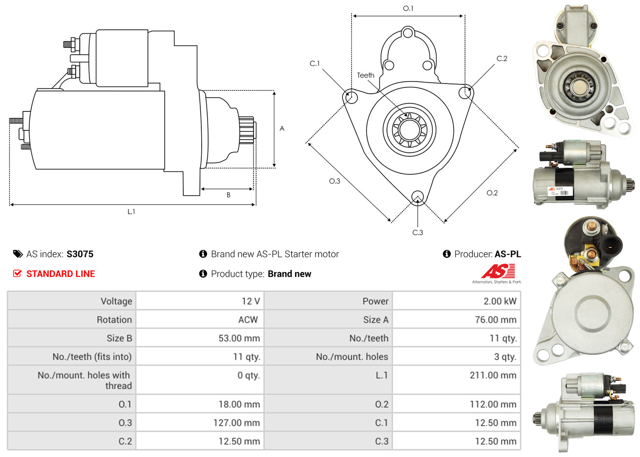 Starter - S3075 AS-PL