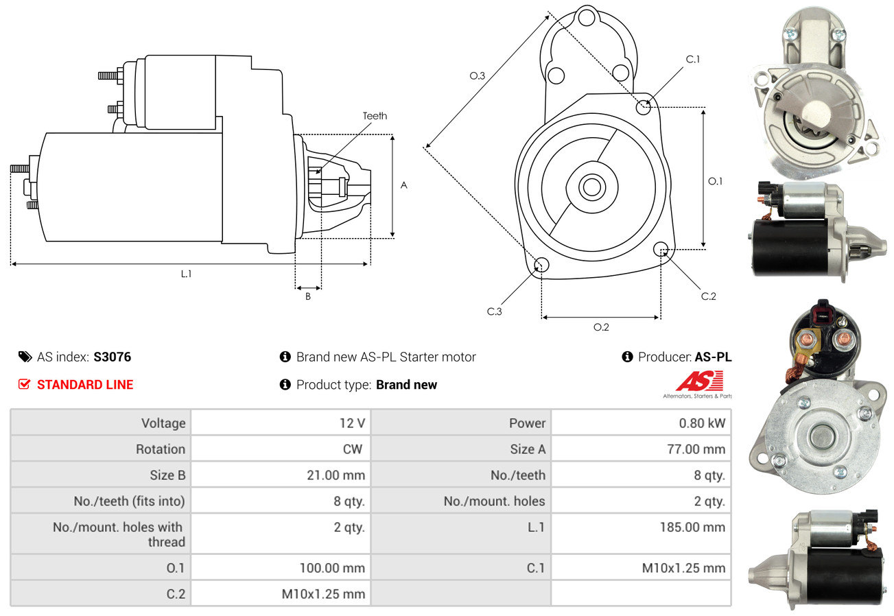 Starter - S3076 AS-PL