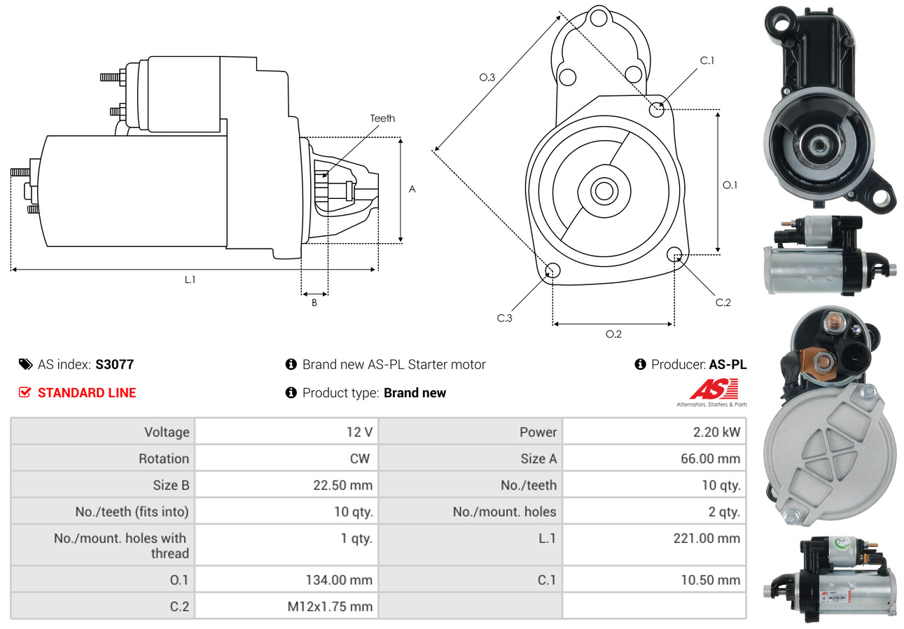 Starter - S3077 AS-PL