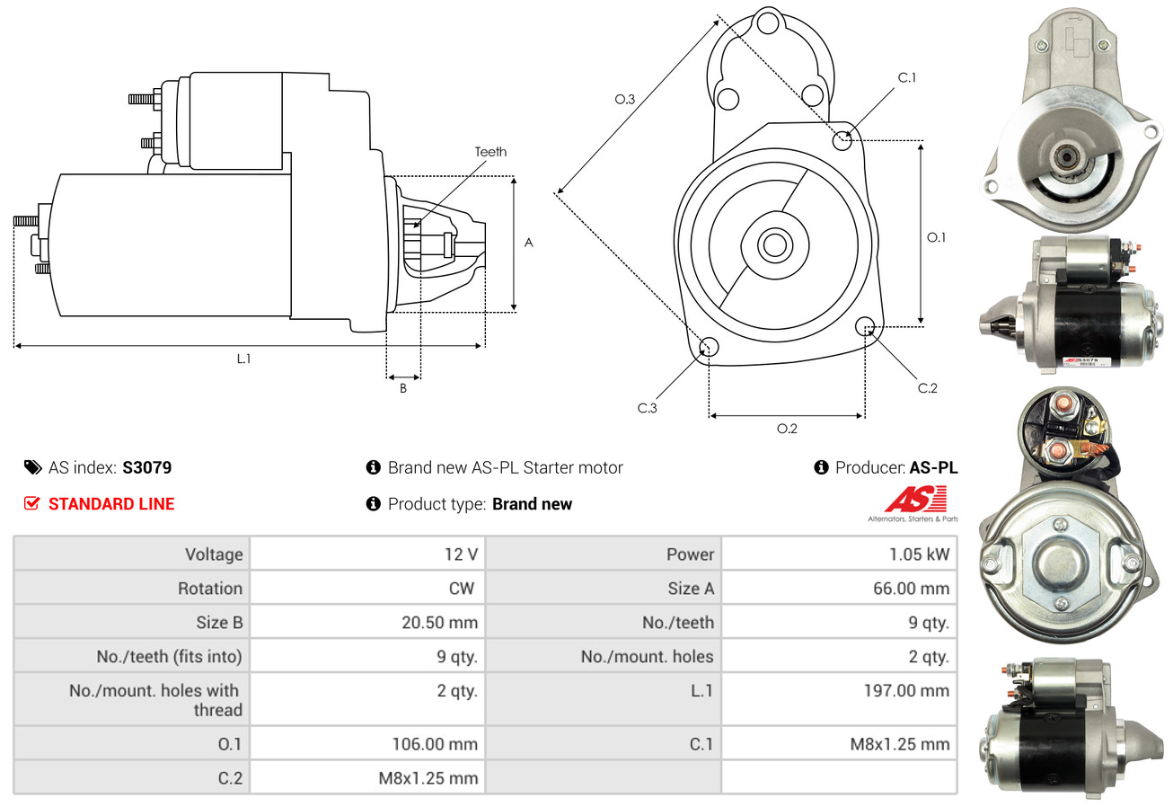 Starter - S3079 AS-PL