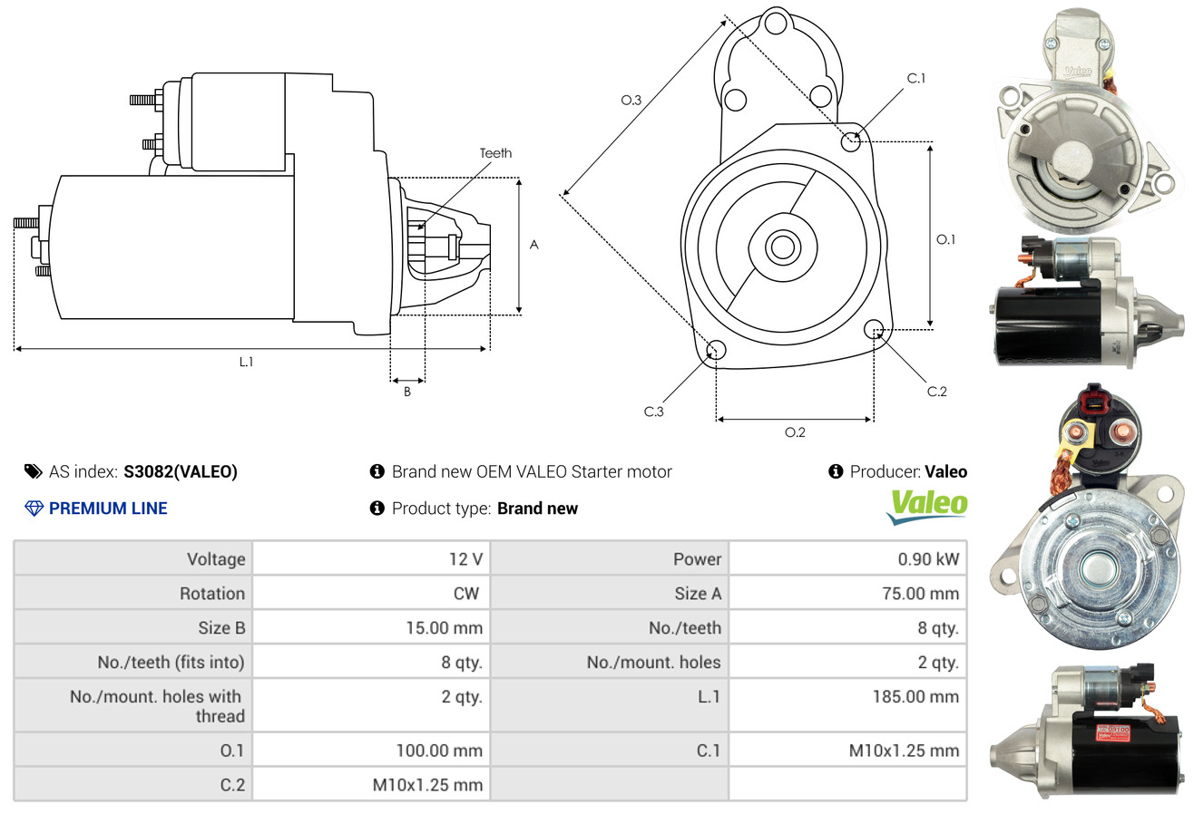 Starter - S3082(VALEO) AS-PL