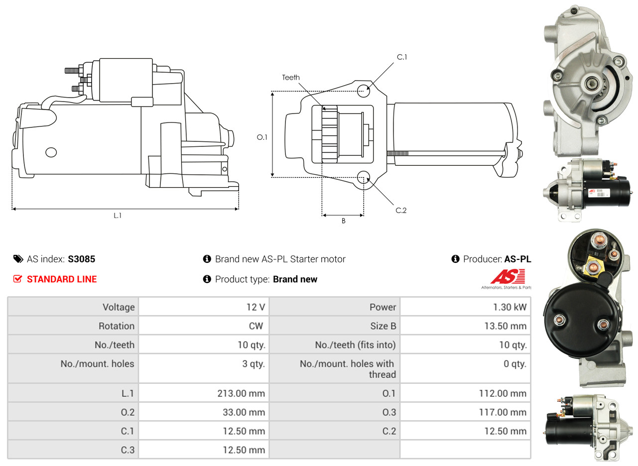 Starter - S3085 AS-PL