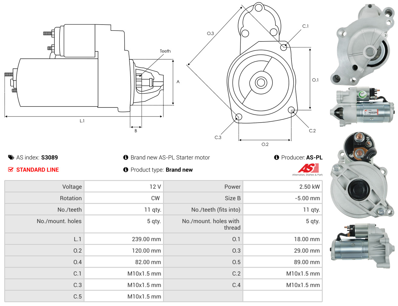 Starter - S3089 AS-PL